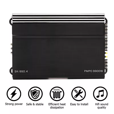 9900W 12V Car Amplifier Powerful Stereo Audio Power 4 Channel Bass Amp Class AB • $55.99