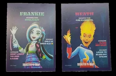 MONSTER HIGH 2022 Nicolodeon Animated Series Promotion Cards FRANKIE / HEATH • $4.99