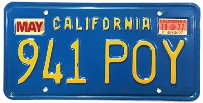 Vintage Blue California 1977 License Plate 941 POY Natural Unused New Old Stock • $39.95