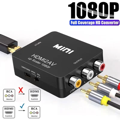 $7.99 • Buy HDMI To RCA AV Adapter Converter Cable CVBS 3RCA 1080P Composite Video Audio