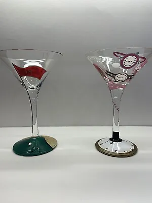 Lolita Golftini And 5 O’clock Somewhere Martini Glasses With Recipes • $29.95