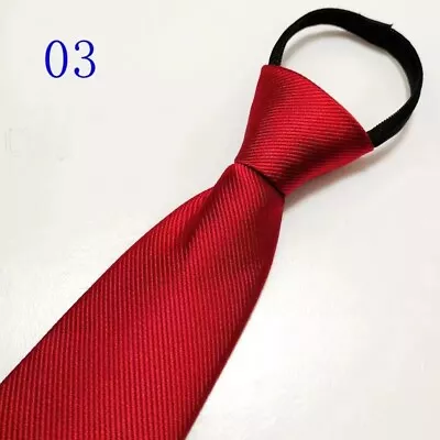 Men Fashion Solid Color Zipper Tie Wedding Party Formal Business Necktie • $7.06