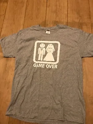 Game Over Mens Wedding Grey Tshirt Size Large Vgc. Size Large 🖤🖤🖤 • £6