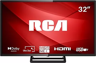 RCA RB32HDCS 32 Inch HD TV FreeView HD Dolby Digital Audio 720P TV LED Display • £119