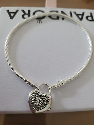 Pandora Snake Chain Charms Bracelet Family Tree 19cm • £28.99