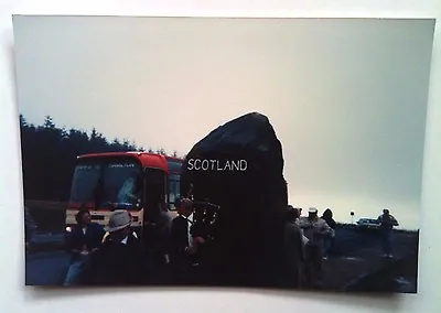 Vintage 90s Photo Vacation Scotland Stone Bagpipes Kilt Tour Bus Parks Hamilton • £8.50