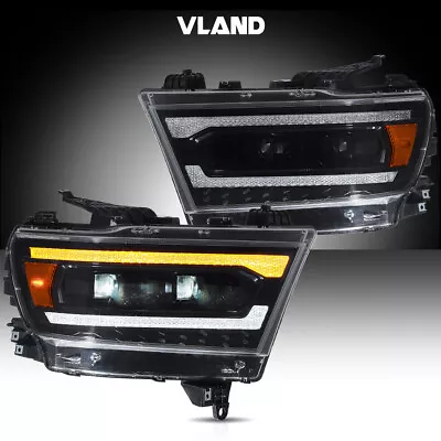 VLAND LED Projector Headlights For 2019-2024 Dodge Ram 1500 W/Dynamic Animation • $499.99