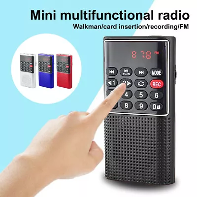 Rechargeable Mini Digital Portable Radio MP3 Music Player FM USB SD Card Speaker • $19.84