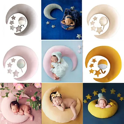 £18.55 • Buy UK Newborn Photography Props Moon Pillow Baby Posing Crescent Pillow+Stars+Hat
