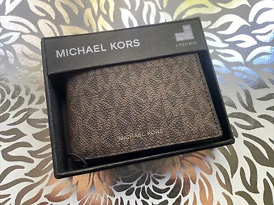Michael Kors Men’s Wallet 86F2SMNE6B Brown L-Fold Trifold Gift Box MSRP $98 New • $49.99