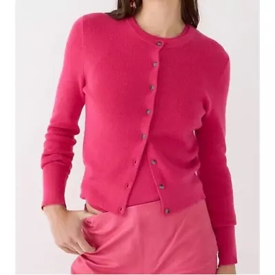 J.Crew L Pink Ribbed Jackie Cardigan Sweater • $49.99