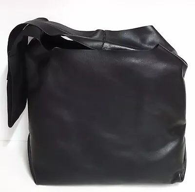 J.Crew Lisbon Soft Shoulder Bag In Leather Black Natural Grain Leather $218 NWT • $99