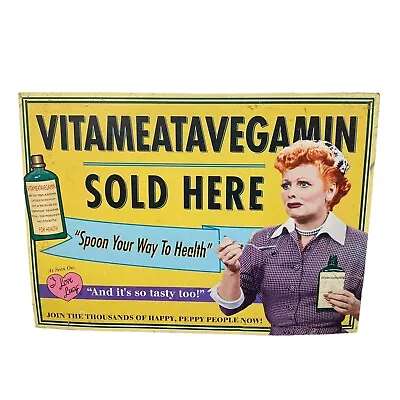 “I Love Lucy” VITAMEATAVEGAMIN Tin Sign 12.5 X 18 • $27.99