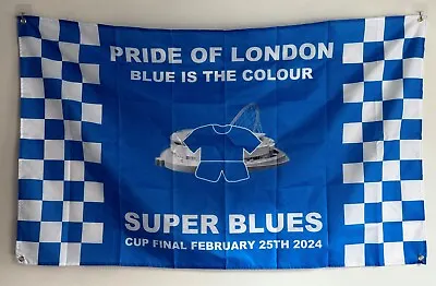 JOB LOT 25 X CHELSEA LEAGUE CUP FINAL 2024 FOOTBALL FLAGS - 5x3 FT FREE POSTAGE • £35
