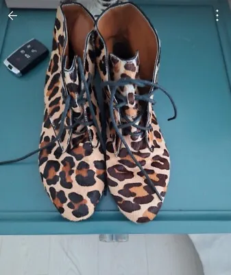 Vintage Style Zara Leopard Print Boots 5 • £0.99