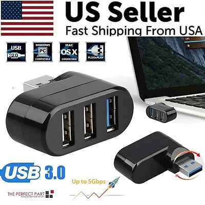 High Speed 3 Port USB 3.0 Multi HUB Splitter Expansion Desktop PC Laptop Adapter • $5.89