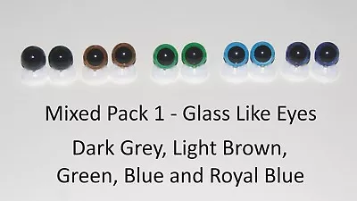 £5.99 • Buy GLASS LIKE EYES - PLASTIC BACKS Teddy Bear Making Soft Toy Doll Animal Craft 