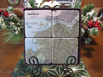 New Map Of Brooklyn Coaster Set Of 4. Marble • $35.99