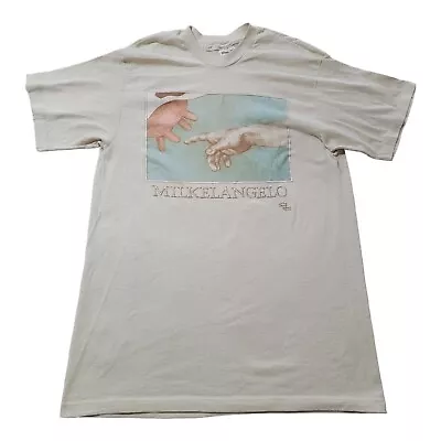VTG Milkelangelo Graphic T Shirt Size Large 80s Michelangelo Yellow • $34.95