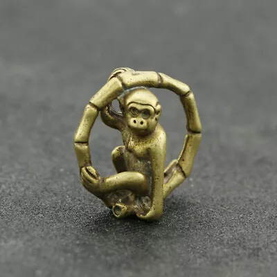 Pure Brass Figurine Monkey  Statue House Decoration Animal Figurines Keychain • $9.98