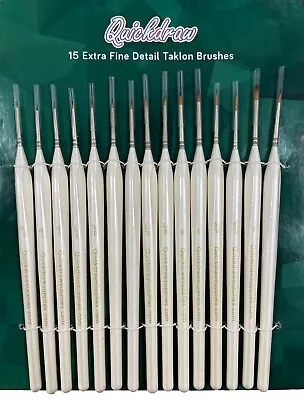 Set 15 Miniature Extra Fine Detail Modeling Nail Art Craft Paint Brush Set Pb002 • £6.99