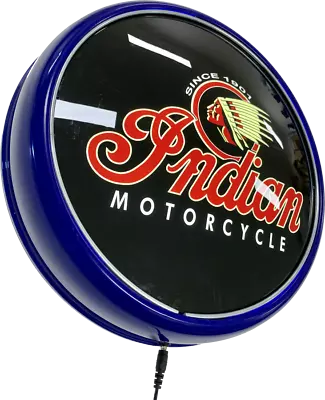 Indian Motorcycle LED Bar Lighting Wall Sign Light Button Blue Easter Gifts • $199.95