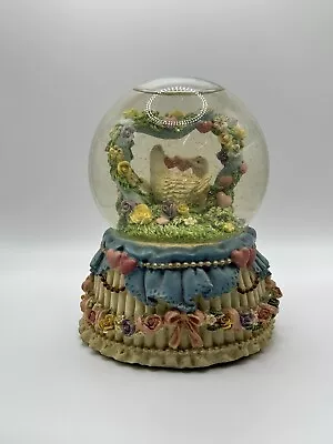 Lovebirds Musical Snow Globe  Love Makes The World Go Round  Tested Decor VTG • $54.50