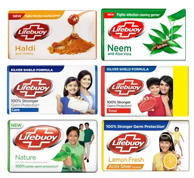 Lifebuoy Lemon Fresh/ Herbal/ Haldi &Honey/ Neem & AloeVera 130g Soap Bar • £9.99