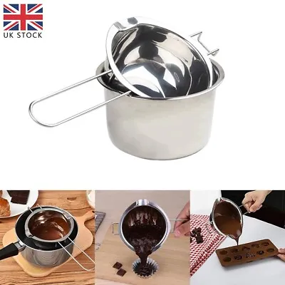2Pcs Stainless Steel Wax Melting Pot Double Boiler For DIY Candle Soap Making UK • £11.88