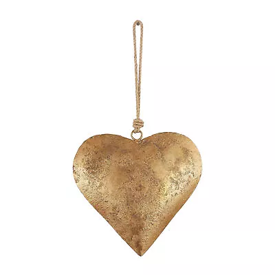 Metal Heart Wall Decor Heart-Shaped Iron Ornament With Golden Antique Heart Bell • $11.31