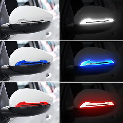 $2.91 • Buy 2x Car Reflective Carbon Fiber Car Side Mirror Warning Decal Sticker Accessories