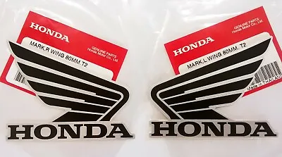 Honda GENUINE Wing Fuel Tank Decal Wings Sticker 80mm BLACK + SILVER *UK STOCK* • £8.95