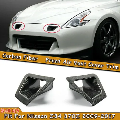 $89 • Buy Carbon Fiber Front Bumper Vent Air Duct Intake Cover For Nissan 370Z Z34 09-17