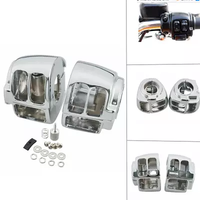 Motorcycle Hand Switch Housing Cover Chrome For Harley Dyna Softail Sportster • $27.52