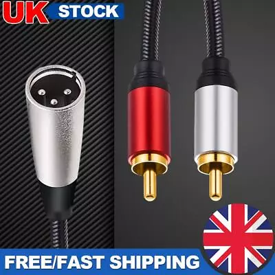 XLR To 2 RCA Y Splitter Cable Audio Cable Adapter (2M XLR Male To 2Rca) • £7.99