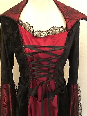 Elvira Blk Medieval Renaissance Gothic Corset Gown Steampunk Cosplay Costume XL • $45.49