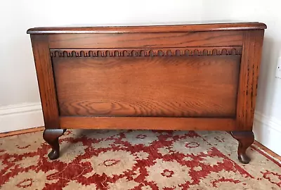 Vinyage Oak Coffer Ottoman Blanket Box Old Charm Style • £185