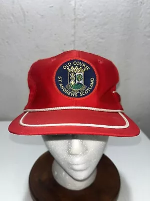 VTG Old Course St. Andrews Scotland Golf Snapback Cap Hat David Allen SZ M/L • $10