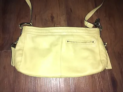 B. Makowsky Yellow Pebbled Leather Hobo Shoulder Bag Purse • $21.99