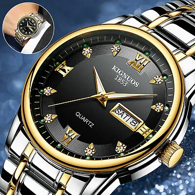 Waterproof Men Quartz Watch Stainless Steel Luminous Business Classic Wristwatch • $13.48