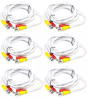 6 X 25ft BNC Video And Power Extension Cable For Security Camera CCTV Premade SD • $23.95