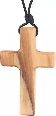 Natural Wood Cross Pendant Necklace Hand Carved Wooden Cross Necklace For Men Wo • $13.99