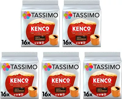 Tassimo Coffee Pods Kenco 100% Colombian 5 Packs (80 Drinks) • £28