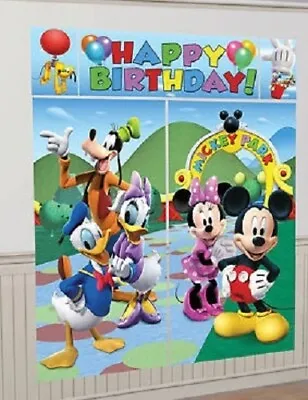 MICKEY MOUSE Scene Setter Birthday Party BACKDROP Minnie Goofy Donald Daisy Duck • $17.49