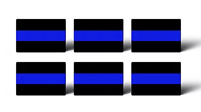 6 MINI 1 X 1.5  Thin Blue Line Police Sticker Decal Car Lives Matter Tag Phone  • $2.89