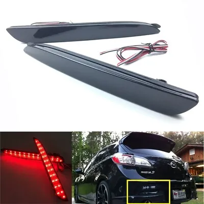 Smoked Lens LED Bumper Reflector Tail Brake Light For 2010-13 Mazda3 MAZDASPEED3 • $24.99