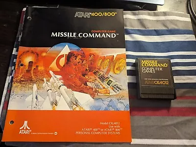 Atari 400/800/XL/XE Missle Command Game Cartridge CXL4012 + Manual • $33.43