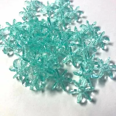 Vintage Starflake Snowflake BEADS 13mm 100 Ct. Aqua • $2