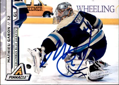 Mathieu Garon Signed Autographed 2011 Panini Pinnacle Card Columbus Blue Jackets • $2.17