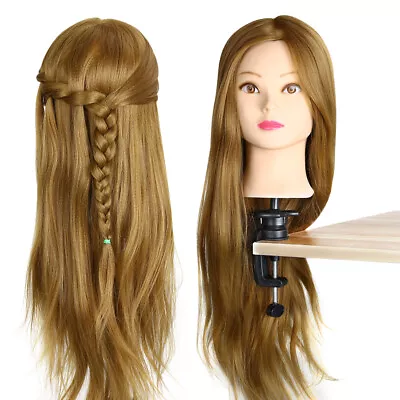 £18.99 • Buy 26 Inch 30% Real Hair Salon Practice Training Head Hairdressing Mannequin Doll